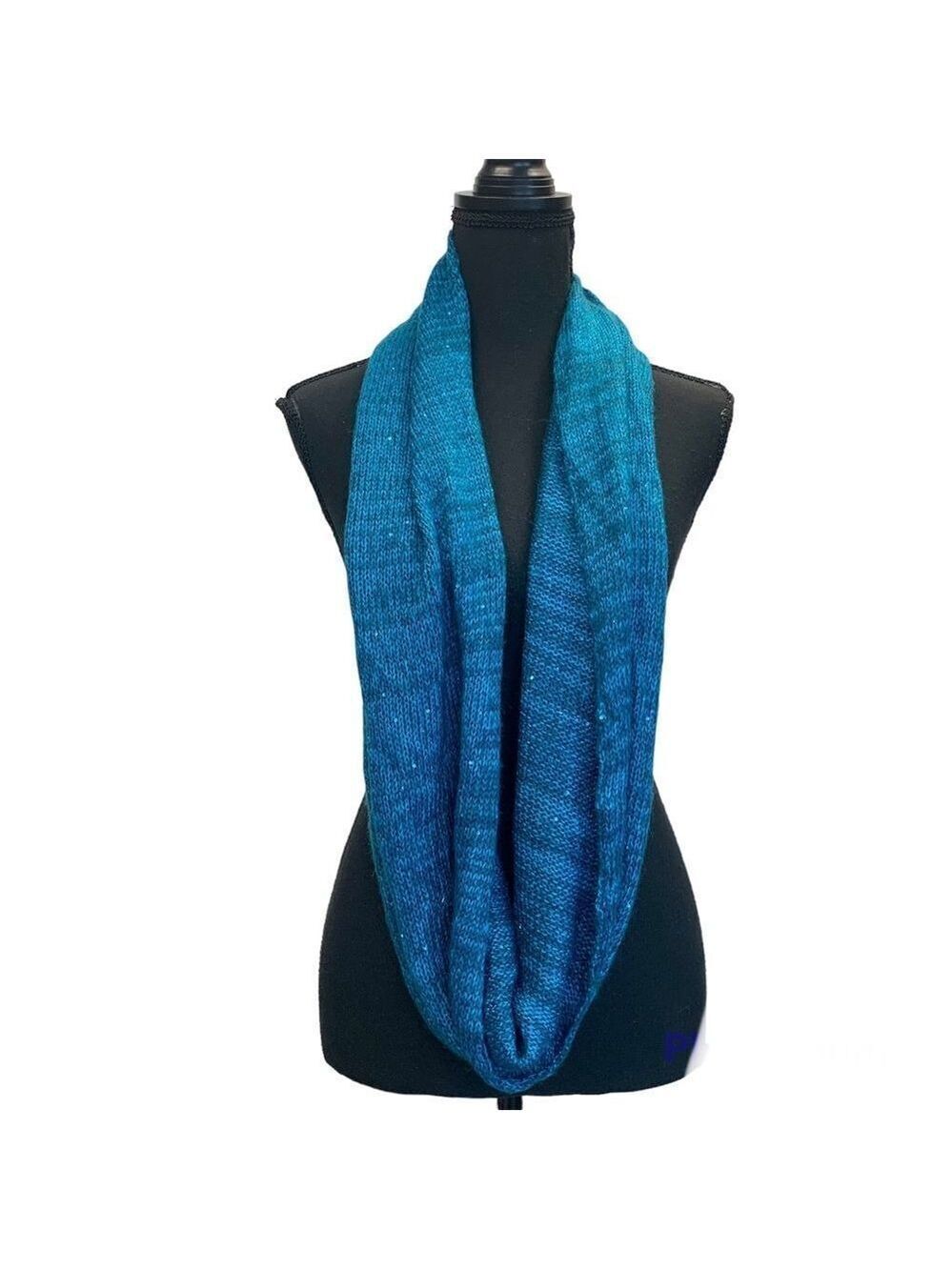 NINE West metallic blue sequin infinity scarf fall winter